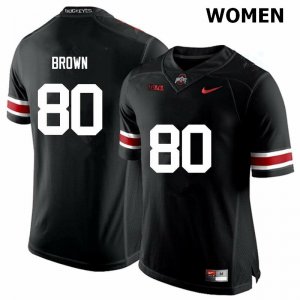 Women's Ohio State Buckeyes #80 Noah Brown Black Nike NCAA College Football Jersey Online PQA5344FK